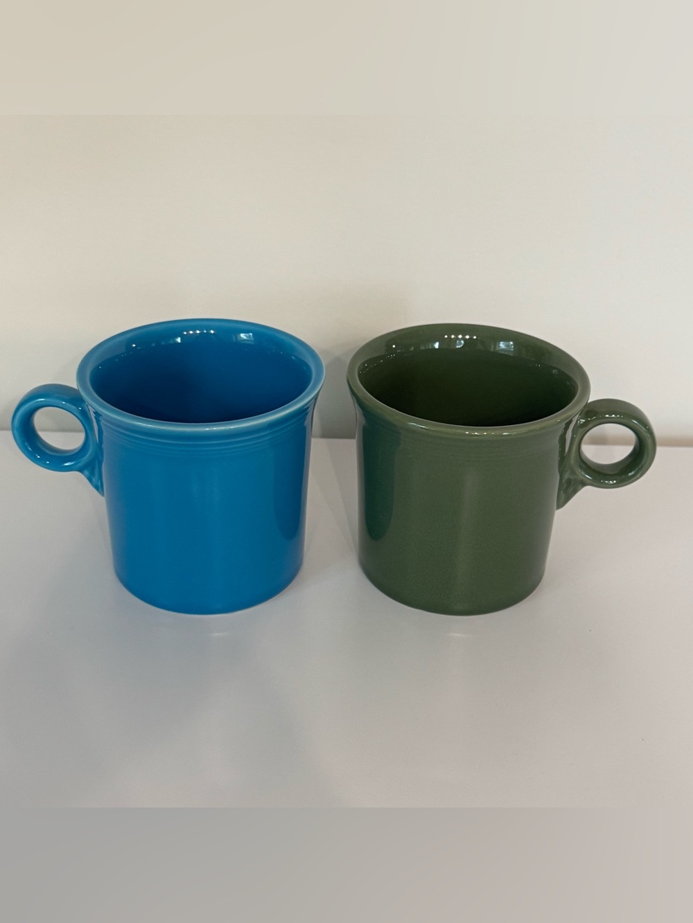 Set Of 2 Fiesta Ware O Ring Mug Pair Turquoise Juniper HLC USA - Picture 5 of 7